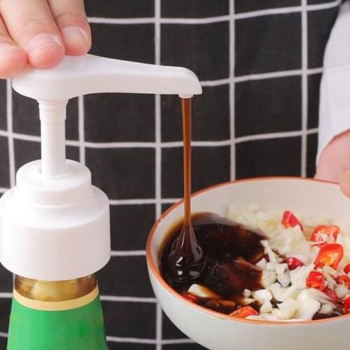 Oyster Sauce Push-type Pump Plastic PP Syrup Ketchup Vinegar Olive Oil Bottle Head Pressure Nozzle Household Kitchen Gadgets