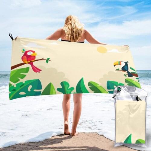Bathing Towel Cartoon Jungle Bath Wearable Towel Dress Fast Drying Beach Spa Magical Nightwear Sleeping