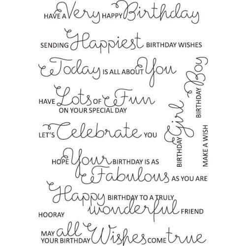 Happy birthday Transparent Clear Silicone Stamp Seal DIY Scrapbooking photo Album Decorative Clear Stamp A0607