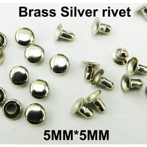 200PCS 5MM handbag SILVER brand copper RIVETS buttons sewing clothes accessory bag fits MR-004