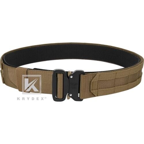 KRYDEX Tactical Cobra Rigger Duty Belt For Hunting Shooting Outdoor 1.75” &1.5” 2 IN 1 Outer & Inner Quick Release MOLLE Belt CB