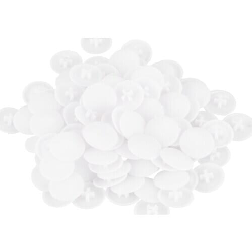 Screws Plastic Cover Case 17mm x 6.5mm 100 pieces White