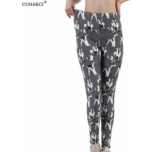 CUHAKCI Graffiti Printing Workout Femme Gym Leggings Push Up High Waist Sexy Women Fitness Leggins Slim Sport Elasticity Pants