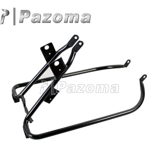 Hard Motorcycle Black Saddlebag Bracket Support Mounts for Harley Touring Electra Road King Street Glide Models 2009-2013