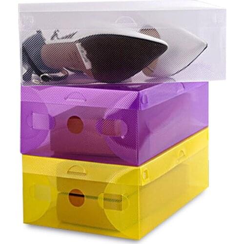 10 Pcs Stackable Shoe Storage Boxes Space Saver Foldable Shoe Container Box for Closets Transparent Plastic Shoe Organizer Set