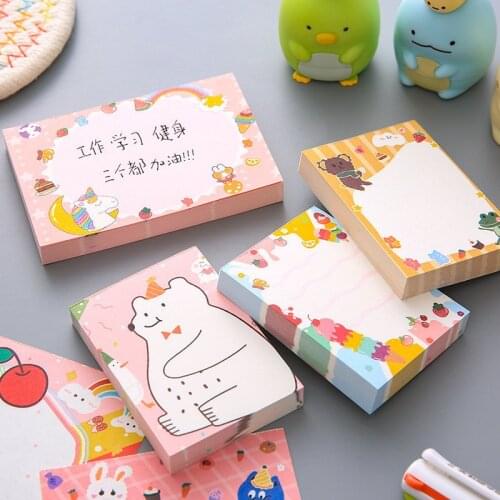 100 Sheets Memo Pads Note Paper Message Cute Decorative Notepad Office Stationery School Supplies