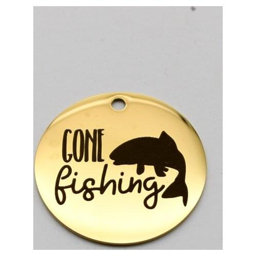 20pcs Gone Fishing Charms Stainless Steel Pendant Fish Lover Charm DIY Handmade Accessories