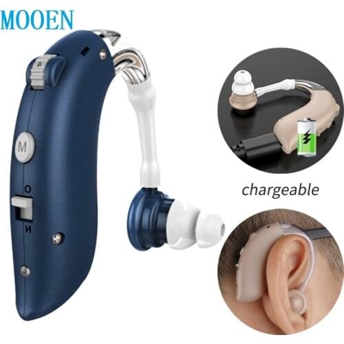 2020 Rechargeable Mini Digital Hearing Aid Sound Amplifiers Wireless Ear Aids for Elderly Moderate to Severe Loss Drop Shipping
