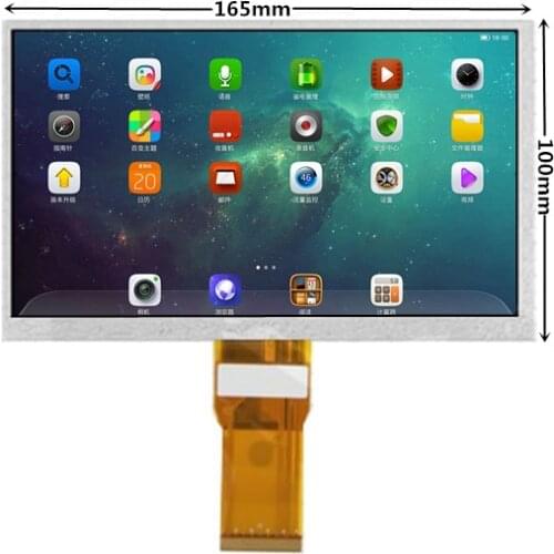7'size LCD Display Screen(1024*600),(165*100 mm),65 mm Flat Cable,50 pin) For Tablet PC Lattepanda Raspberry Pi Banana Pi