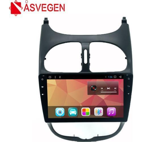 Asvegen 9 inch Ram 2G Android 7.1 Quad Core Car Radio DVD Player For PEUGEOT 206 Stereo Wifi Bluetooth Multimedia GPS Navigation