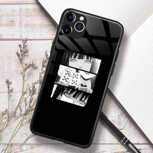 Kakegurui Anime Anime Soft TPU Glass Phone Case for IPhone SE 6s 7 8 Plus X Xr Xs 11 12 Mini Pro Max Samsung