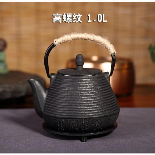 Cast iron pot of uncoated iron teapot in southern Japan iron pot of old iron pot with filter cooking pot boil water on sale
