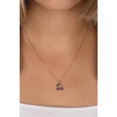 Silver Red Zircon Silver Elegant Cherry Pendant, best present options for Your Loved Ones