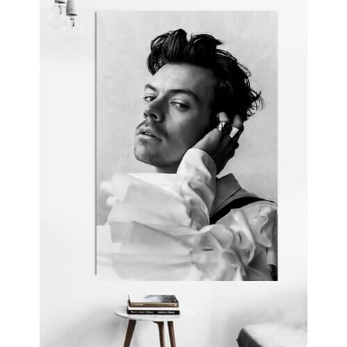 Harry Styles Monochrome Art Home Decor Painting Canvas Print Poster Modern Wall Modular Picture for Bedroom Background No Frame