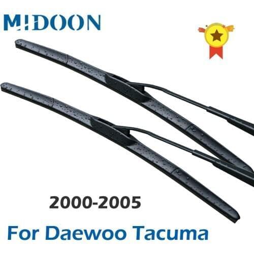 MIDOON Hybrid Wiper Blades for Daewoo Tacuma Fit Hook Arms 2000 2001 2002 2003 2004 2005