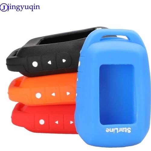 Jingyuqin Remote Silicone Keychain For Starline A92 / A94 / V62 / A62 / A64 Russian Two Way Car Alarm LCD Control