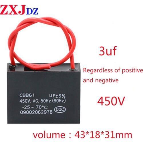3uF 450V CBB61 fan capacitor 3uF fan start capacitor motor start capacitor