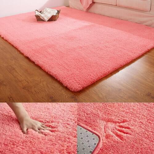 Living Room Rug Area Solid Carpet Fluffy Soft Home Decor White Plush Carpet Kids Bedroom Carpets Kitchen Floor Mats Rug Tapete