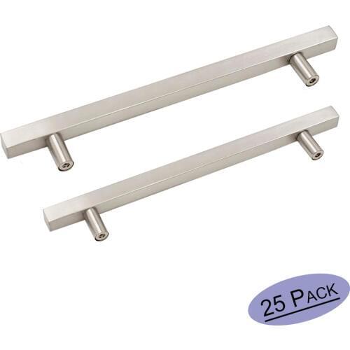 Brushed Nickel Kitchen Cabinet Knobs Bathroom Cabinet Pulls Dresser Drawer Handles Stainless Steel Modern Style 25Pack