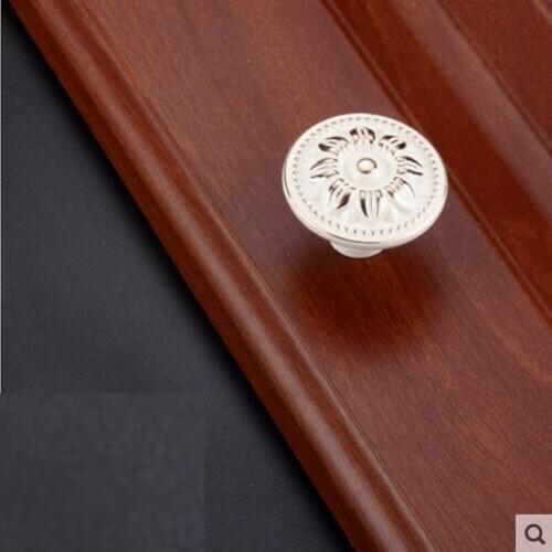 Dia 35mm metal pull handles ivory color solid anodize for furniture drawer cupboard cabinet wardrobe closet bedstands archaize