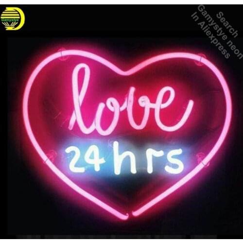 Neon Sign Love 24 hours Neon Light Sign Beer Pub Restaurant Home Bedroom Decor Arcade Signs Handcraft Sign Aesthetic Room Decor