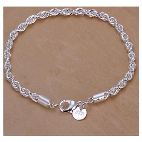 New Fashion Classic S925 Sterling Chain Charm Bracelet Twisted Circle Bracelet Fashion Jewelry