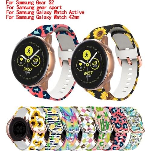 20mm Silicone Watch Band Strap for Samsung Galaxy Watch 42mm Active 2 Watch 3 41mm Gear S2 Wrist band for Amazfit bip Bracelet