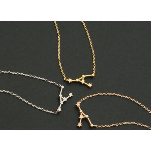 Daisies Cancer Zodiac Sign Astrology Pendnat Necklace Constellation Jewelry Star Sign Statement Necklace for Women Birthday Gift