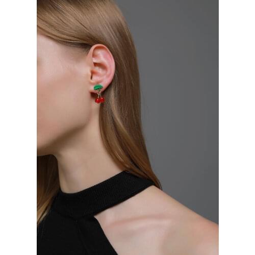 Cherry Earrings Drop Earring Womens Earrings 2020 Fashion Unusual Earrings Simple серьги женские Best Friend Jewelry Aretes