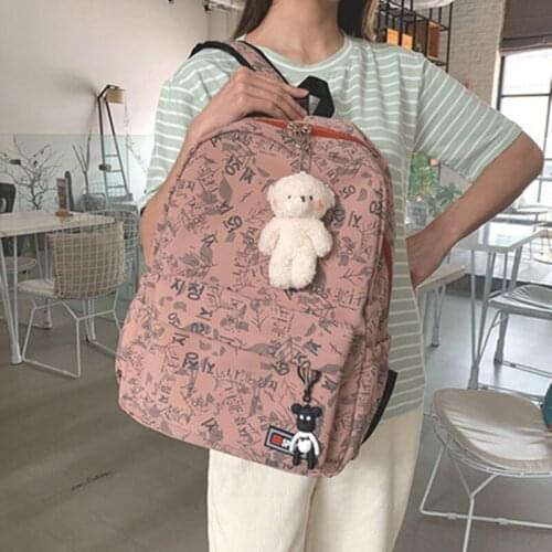 Graffiti anti-theft schoolbag female Korean student backpack trendy Japanese travel printing backpack mochila рюкзак женский