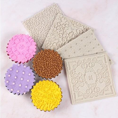 DIYCake Mould Chrysanthemum Love Leopard Print Fondant Mould Dry Pace Texture Mould Cup Printing Mat Baking Tool Silicone Molds