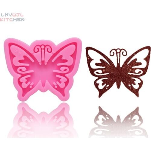 DIY Silicone Mirror Epoxy Butterfly Shape Keychain Pendant Mold Used To Make Keychain Pendant Materials Jewelry Resin Mold