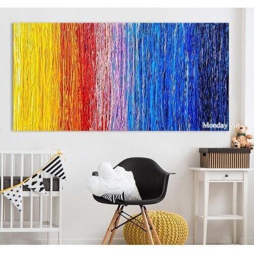 New Hand Painted Modern Abstract Oil Painting Wall Decor Landscape Canvas Painting colorful picture For Living Room Decoration