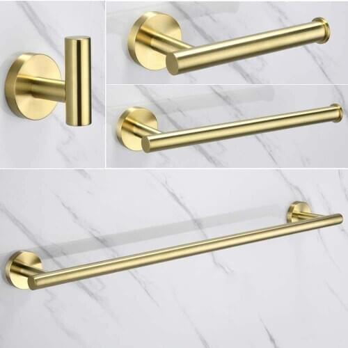 Modern Brushed gold Paper holder clothes hook Towel rack towel bar Complete set bath hardware BATHROOM ACCESSORIES