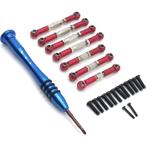 Metal Linkage Servo Pull Rod Steering Tie Rod Set for WLtoys 144001 1/14 124018 124019 1/12 RC Car Upgrade Parts