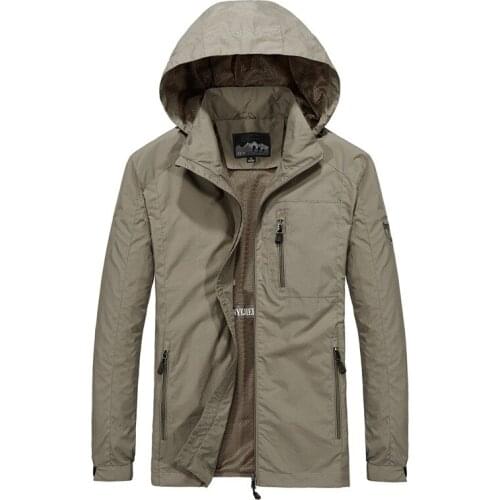 Men Jackets Windbreaker Waterproof Military Zipper Hooded Casual Coat Male Clothing 2021 New Military plus size Jackets Men 6X