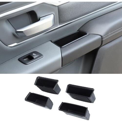 Interior Front and Rear Door Handle Storage Box Holder Container for Dodge Ram 2018 2019 2020 2021 ABS Black Car Accessories
