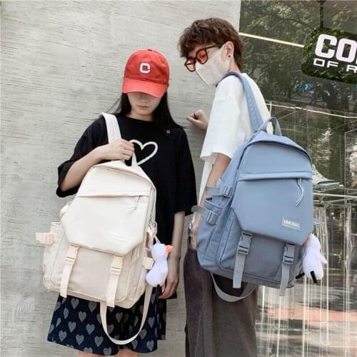 Waterproof Laptop Backpacks Scoolbags Fashion Womens Backpack Solid Color Trends School Bag For Boys Girls Nylon Large Capacity