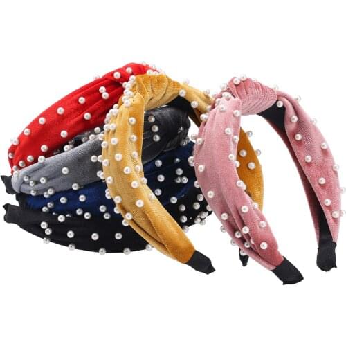 Woman/Girl Pearl Headbands Headwear hair Barrette Velvet Headband Hair Clip Hairpins