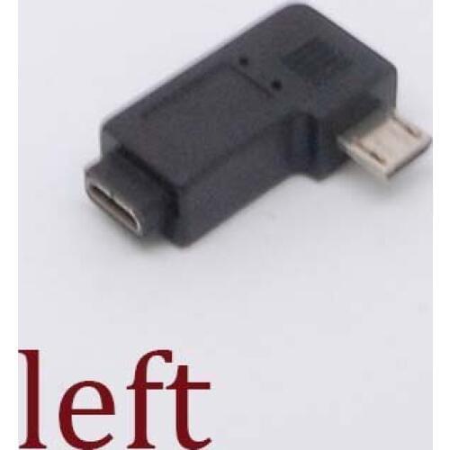 10pcs 90 Degree Left Angle Micro USB B Male to Female Plug Adapters charger gm