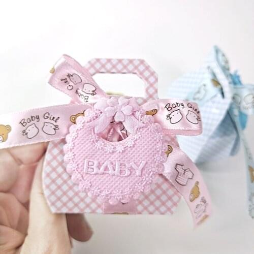 12pcs Cute Baby Apron Candy Box Baby Shower Favors Gifts Chocolate Box Birthday Themed Party Decorations Kids Gift Box
