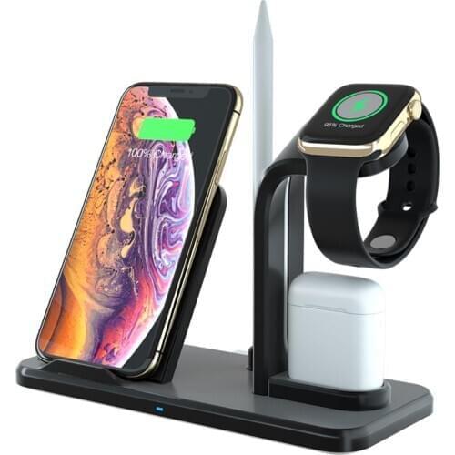 3 in 1 Fast Charging Wireless Charger Rack for Samsung iPhone Apple Watch AirPods 3 in 1 Wireless Charger Desktop Stand Charger