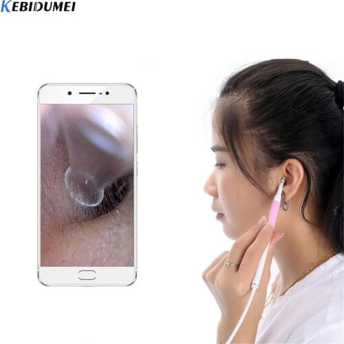 3 in 1 Ear Endoscope Camera Visual Ear Spoon 2M Cable 5.5mm Mini Camera DiagnosticTool Health Care Visual Ear Cleaning Pick Gift