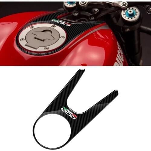 3D Carbon-look Motorcycle Tank Pad Protector Case Fuel tank cap sticker for Ducati Monster 1200 2015 2016 2017