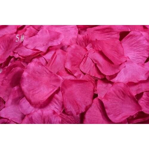 5,000pcs 4.5*4.5cm Dark Pink Silk Rose Flower Leaves Petals For Wedding Party Holiday Venue Decoration Color-5