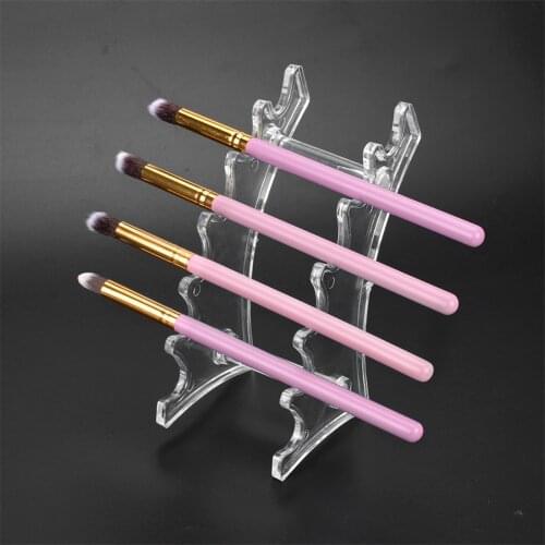Acrylic 6-Tier Makeup Brushes Drying Rack Storage Display Bracket Shelf Holder for Makeup Brush Set, Clear or Black
