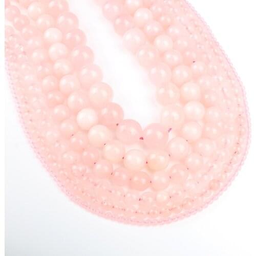Popular Natural Rose Quartz Loose Beads Strand Semi-precious Stone Beads DIY Beads For Handmade Necklace Bracelet Size 4-10mm