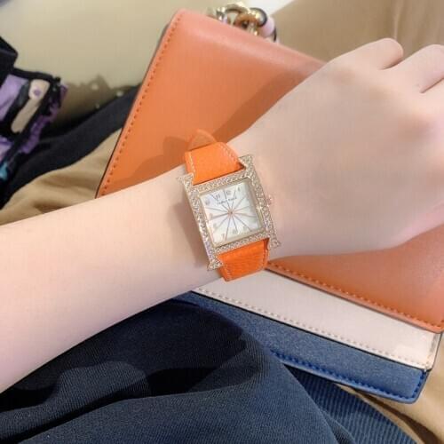 PABLO RAEZ H Women Fashion Casual clock Waterproof Quartz luxury watch Orange Leather Lady Elegant WristWatch Girls luxury watch