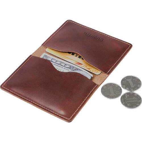 Credit card holder Crazy Horse leather Men small wallets bank ID holders short Slim wallet visiting cards Bus Traffic