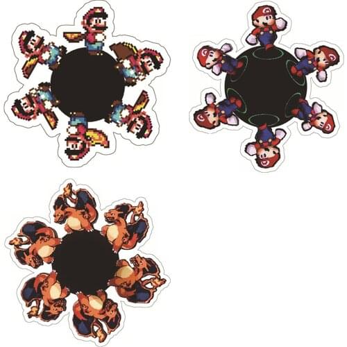 Dynamic Spinner Fidget Toys Animated Pikachu Naruto Sasuke Super Mario Sonic Anti Stress Running Anime Fingertip Spinning Top